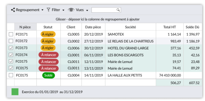 tableau de bord logiciel de Sage 50 entreprise à Toulouse